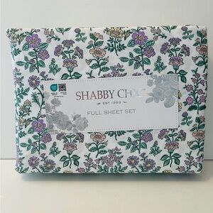 Shabby Chic Full Size Mountain Floral Sheet Set Purple Pink Yellow Flowers